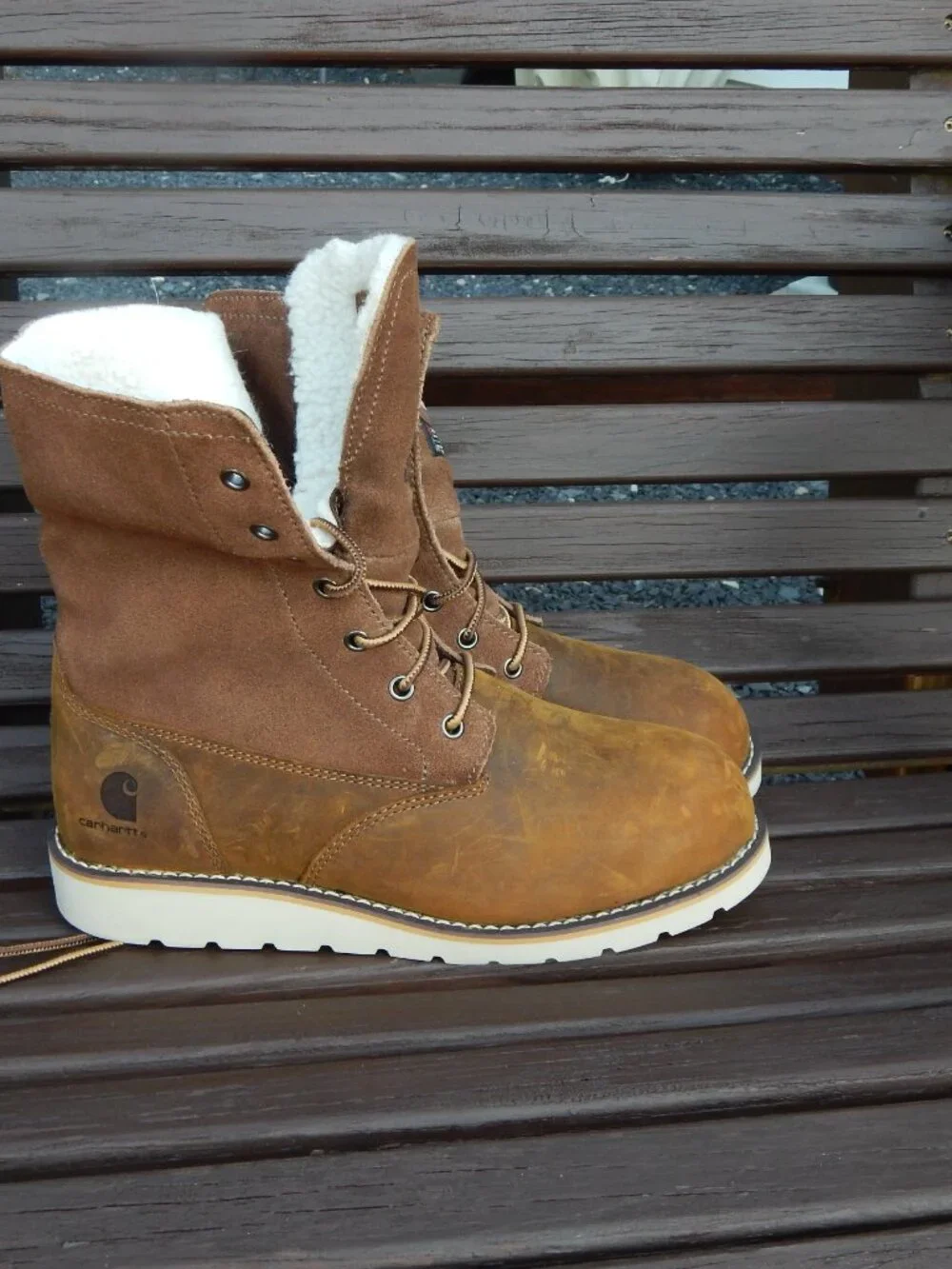 Woman's Boots Carhartt Fold Down Winter Insulated FW806 W Size 10 BROWN *****
